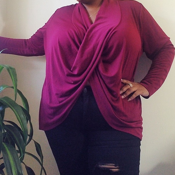Lane Bryant Tops - Lane Bryant Wine Colored Blouse - 22/24